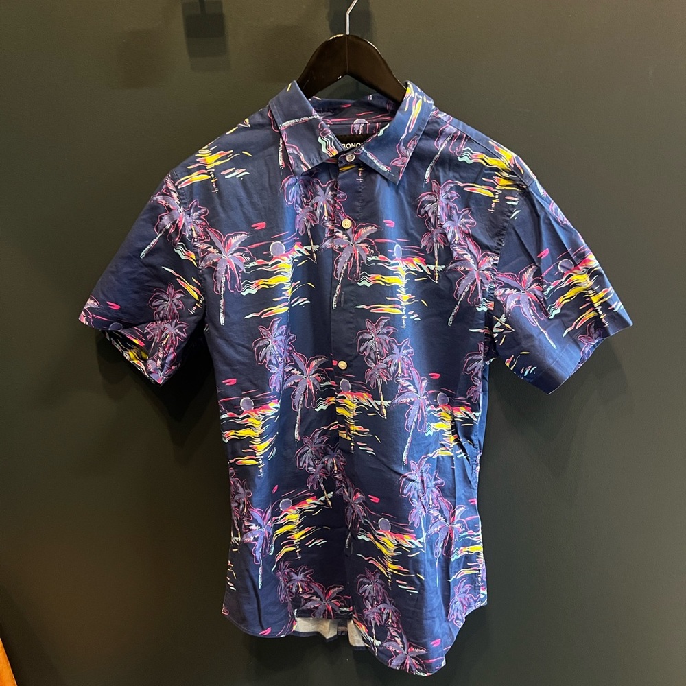 Navy Neon Beach Scene